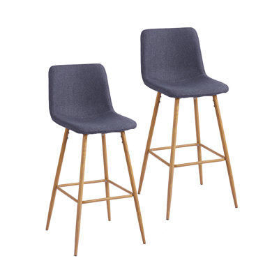 Upholstered Bar Stool with Iron Frame