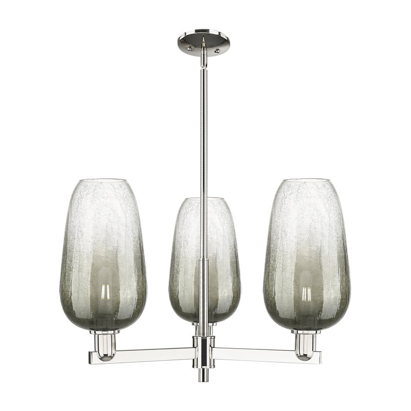 Lustre suspendu 3 lumières Godalming, Ardoise, Nickel poli