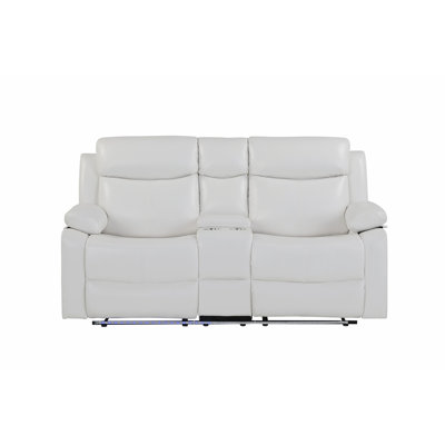 Console Reclining Loveseat With LED Lights And Speakers