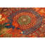 Tapis unique rouge / orange / bleu noué à la main de haute qualité
