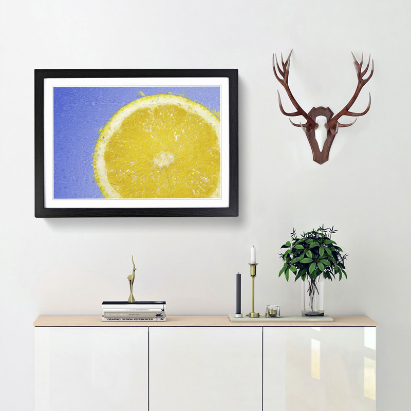 Lemon Slice - Picture Frame Painting Print, Black Framed, 36cm H x 48cm W x 2cm D