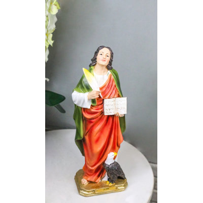 Figurine apôtre Saint Jean l'Evangéliste avec aigle 12 po H