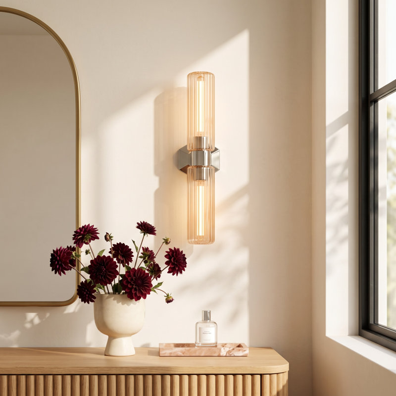 Abigail Solid Brass Armed Sconce, Polished Nickel