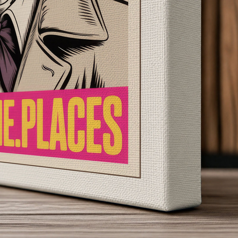 Skeleton Ranger Retro 1 Piece Wrapped Canvas Wall Art, 24x16 - 61.0 x 40.6 cm, Cream Border