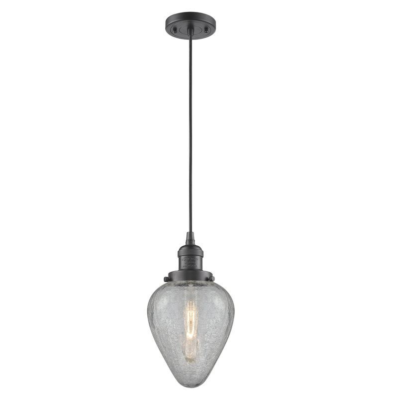 Luminaire suspendu géométrique 1 lumière Shauna, Bronze huilé, Incandescent