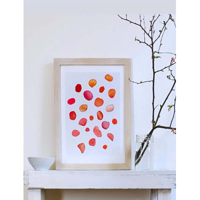 Rose Petals on Snow Watercolour Painting Print