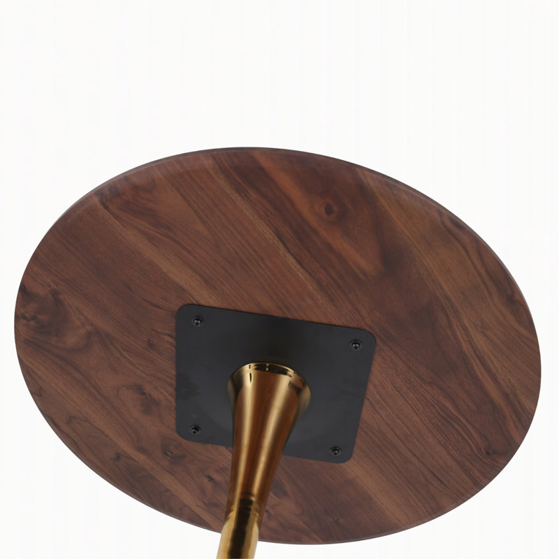 Table de salle à manger Mid-Century Tulip, Walnut / Golden