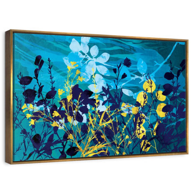 Feuillage de paysage doré et bleu
