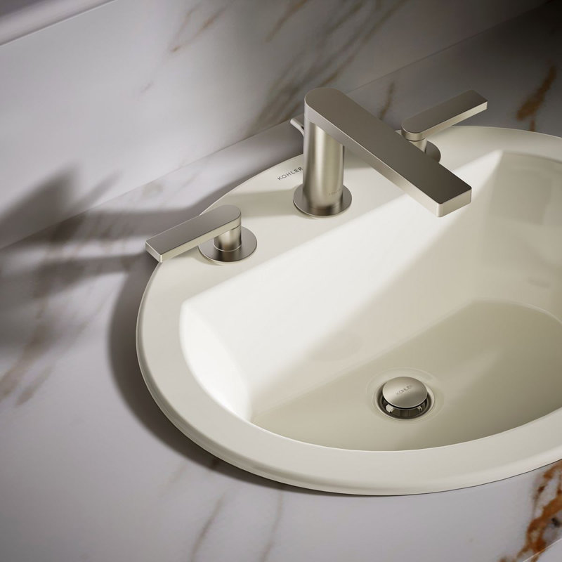 Bryant Vitreous China Oval Drop-In Bathroom Sink with Overflow, Biscuit