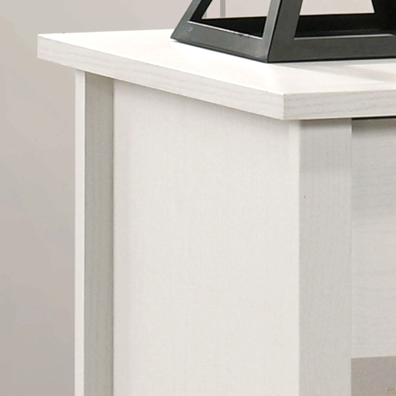 20"W White 1-Drawer Nightstand Bedside Table, White