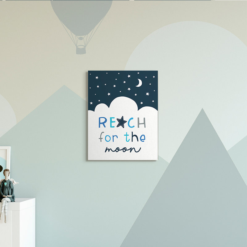 Reach For Moon Moon, Toile tendue, H 20 po x l 16 po x P 1,5 po