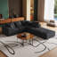 Ensemble de canapé modulaire rembourré de style moderne sans dossier, avec canapé modulaire de L de 132 po et 6 coussins, canapé-lit combiné gratuit pour le salon, la chambre à coucher-572348755