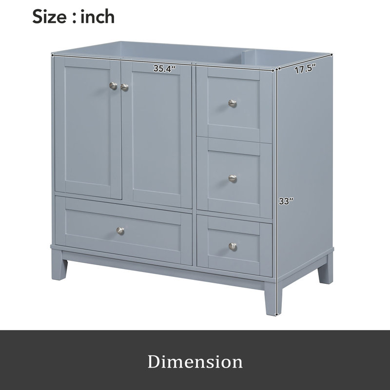 Meuble-lavabo 36 po (lavabo non inclus), Gris