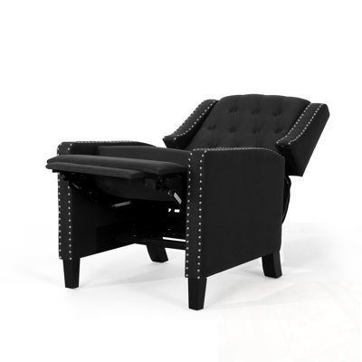 Upholstered Accent Chair with buttom tufted back and nails decoration