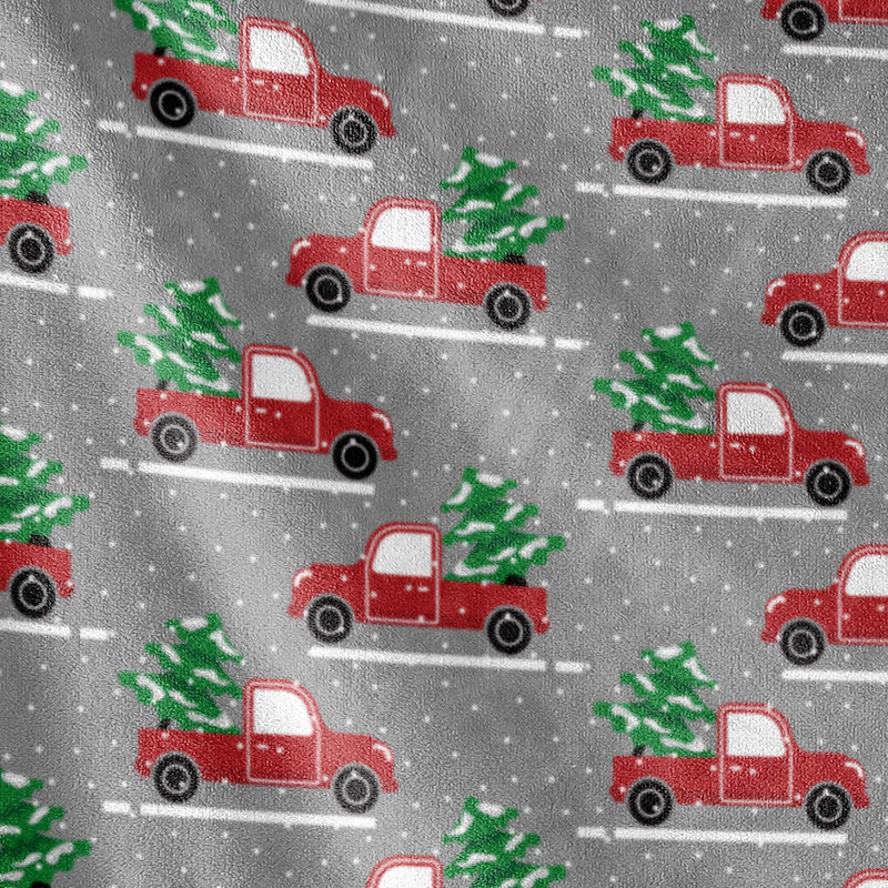 Festive Christmas Tree Truck Fleece Throw Blanket