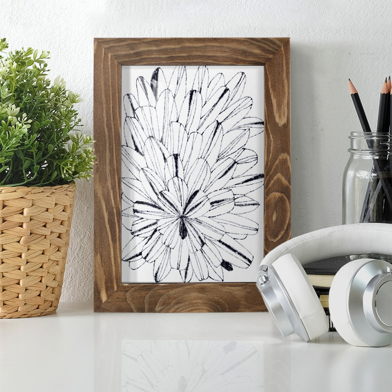 Kalmin Kal Kalididoscope I encadré sur papier, H 6 po x l 4 po x P 1 po, Noyer