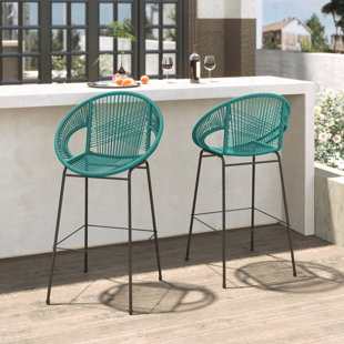 Outdoors Wicker Armless Barstools (Set of 2)