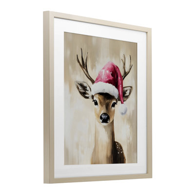 «Baby Christmas Deer», reproduction encadrée sous verre, design par Arlington Prints