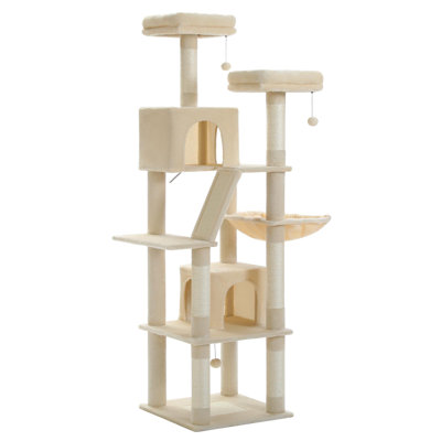 Grand arbre à chat 80 po avec cachettes, condos, hamacs et boules jouets