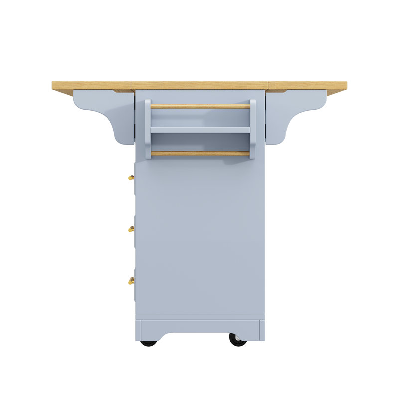 143 cm W Kitchen Island with Top, Blue
