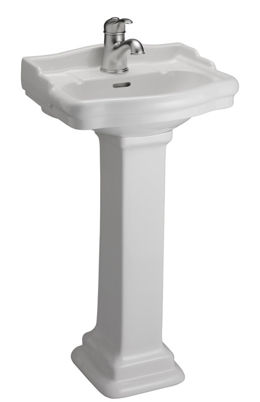 Barclay Stanford 20.5'' Vitreous China U-Shaped Bathroom Sink with Overflow, White, 8" Centers