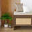 Faux Rattan Storage Bench with Removable Cushion, 2-Door Rattan Shoe Cabinet, Dust-Proof Entryway Bench Seat for Hallway, Mudroom and Bedroom