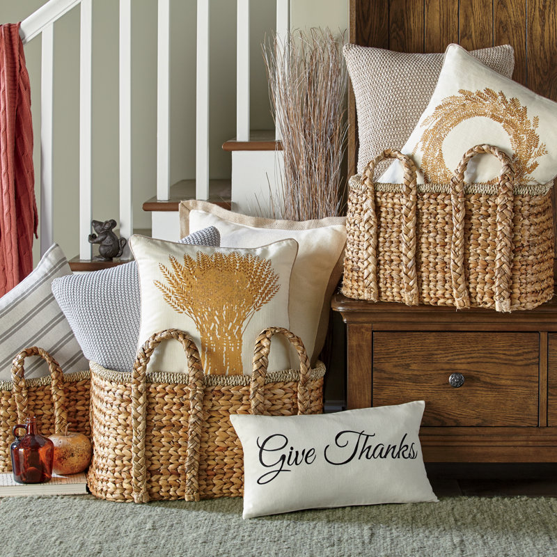 Wicker Basket, 20" L x 9.5" W x 12.5" H