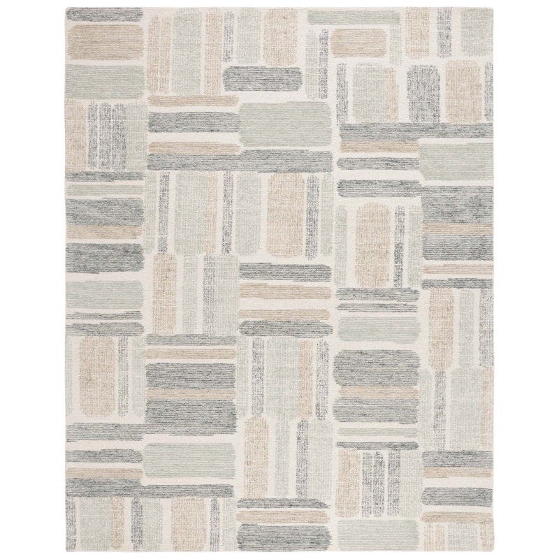 Angeli Hand Tufted Wool And Cotton With Latex Abstract Rug, Rectangle 8' x 10'