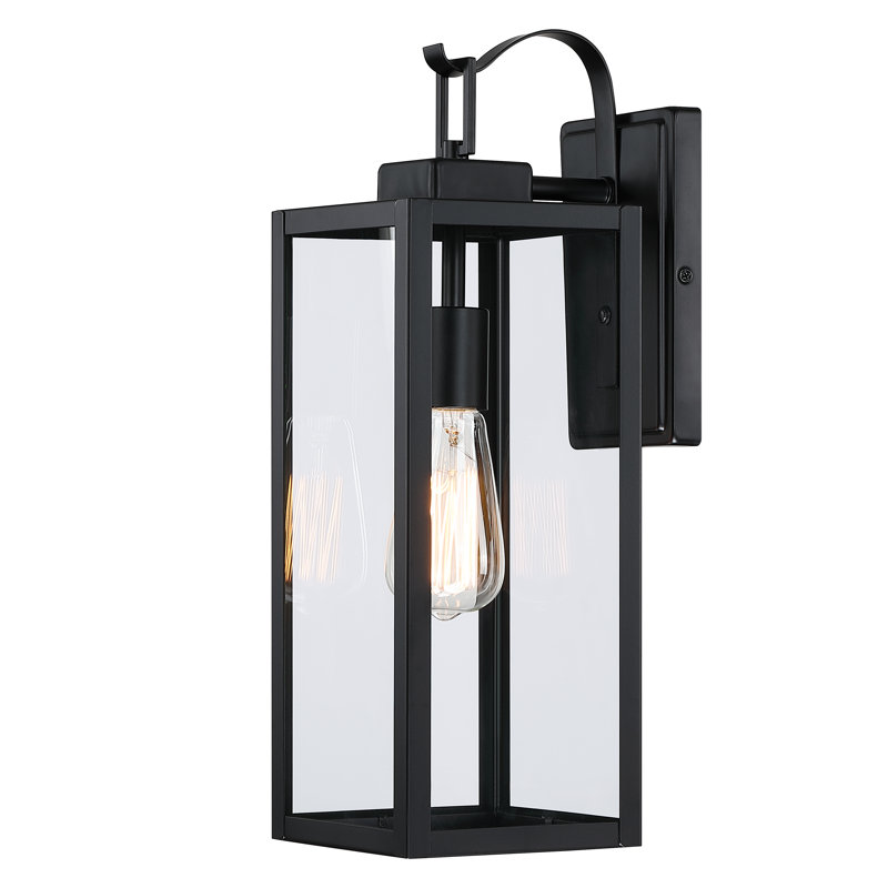 Applique murale d'extérieur avec finition noir mat, H 18 po x l 6 po x P 8 po