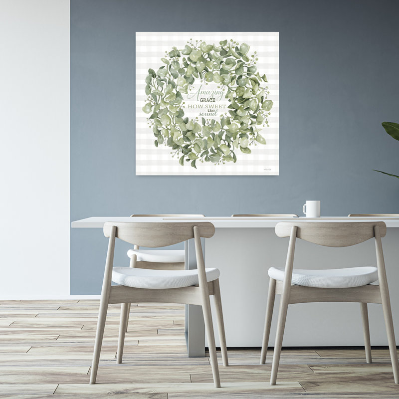 Amazing Grace Wreath, art contemporain abstrait, H 32 po x l 32 po