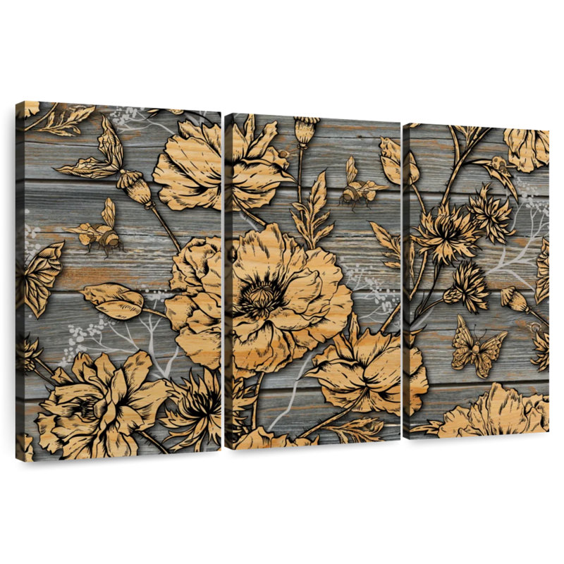Harnek floral rustique, H 36 po x l 57 po