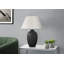 Lighting, H 24 po, lampe de table, céramique noire, abat-jour ivoire / crème, moderne