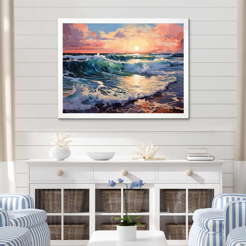 Blairs Coastalocean Coastal Symphony III - Impression, H 34 po x l 44 po x P 1,5 po, Cadre simple blanc