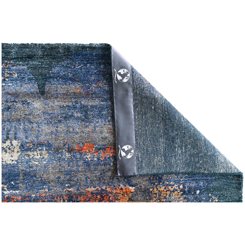 Handmade Abstract Area Rug, Rectangle 9' x 12'