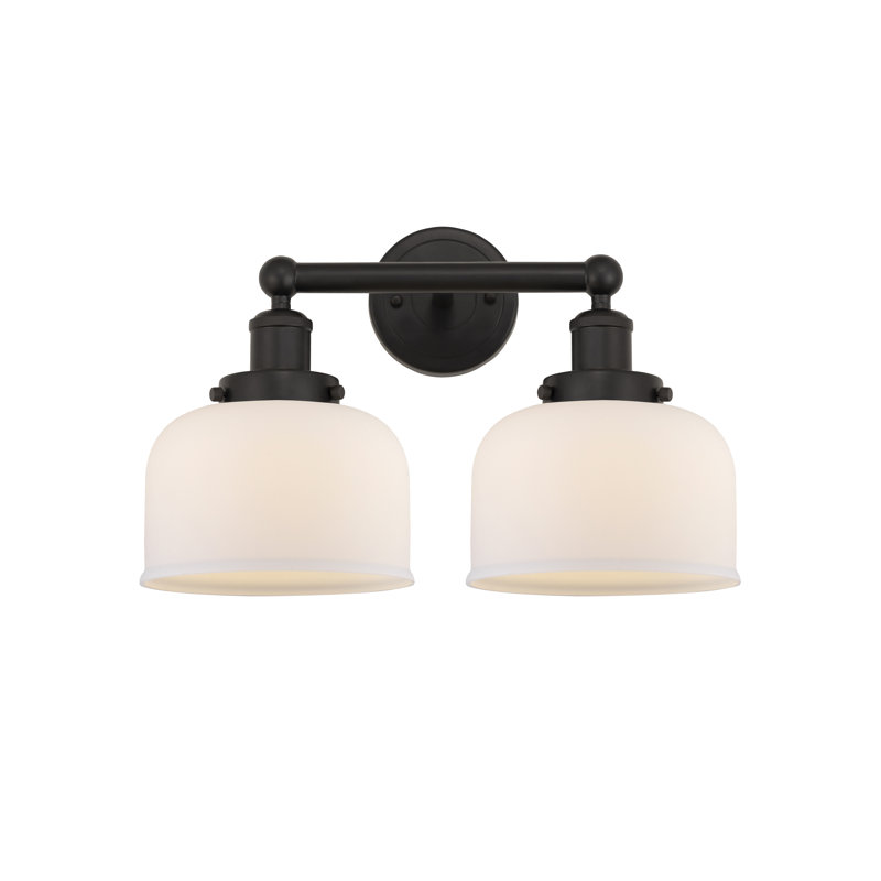 Éclairage pour meuble-lavabo à 2 lumières à intensité variable Arlester, Blanc mat, Bronze huilé