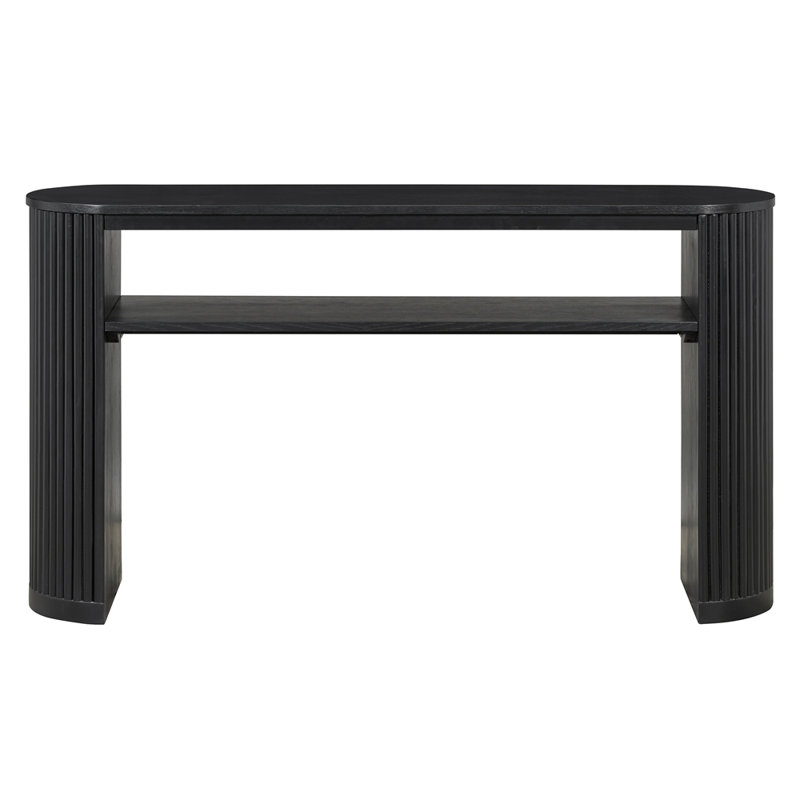 Vintage Oval Hallway Accent Table, Black