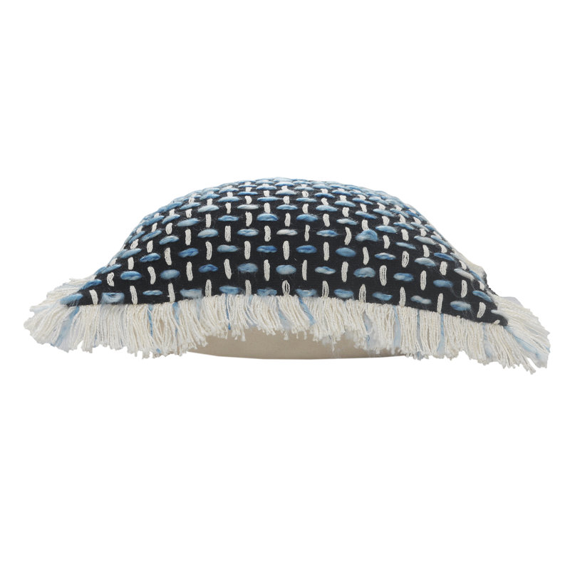 Modern Interwoven Square Throw Pillow Set - Black, Blue, White