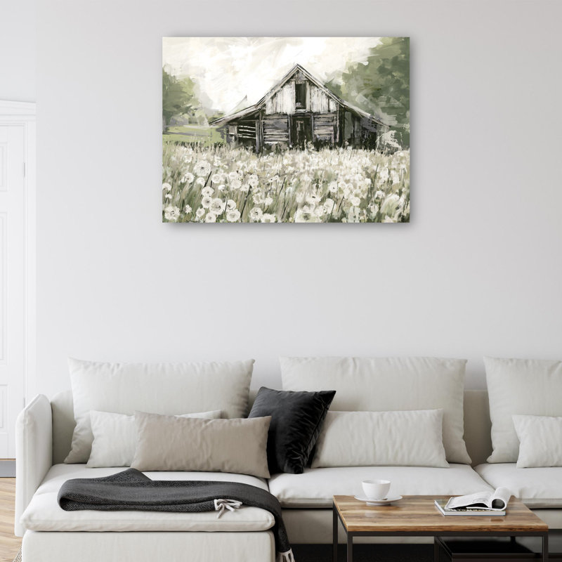 «Dandelion Barn» par Studio Arts, reproduction d'art sur toile, Toile tendue, H 30 po x l 40 po, Sans cadre