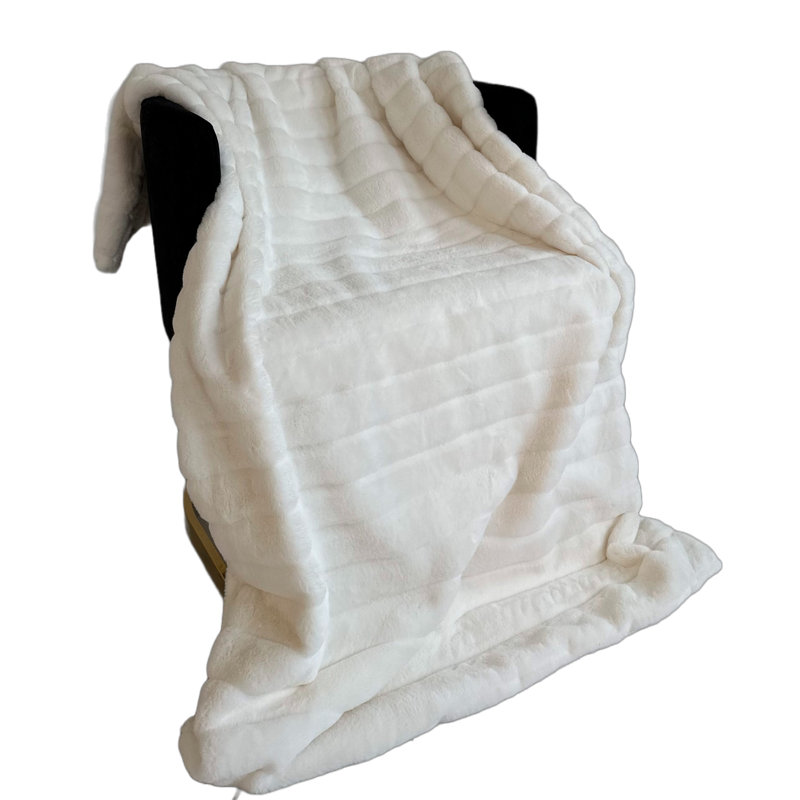 Soft Snow Knitted Throw Blanket, 80" W x 90" L