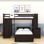 Lit superposé simple en bois 2 tiroirs avec bureau intégré et tablettes Curt Kids-2099510682