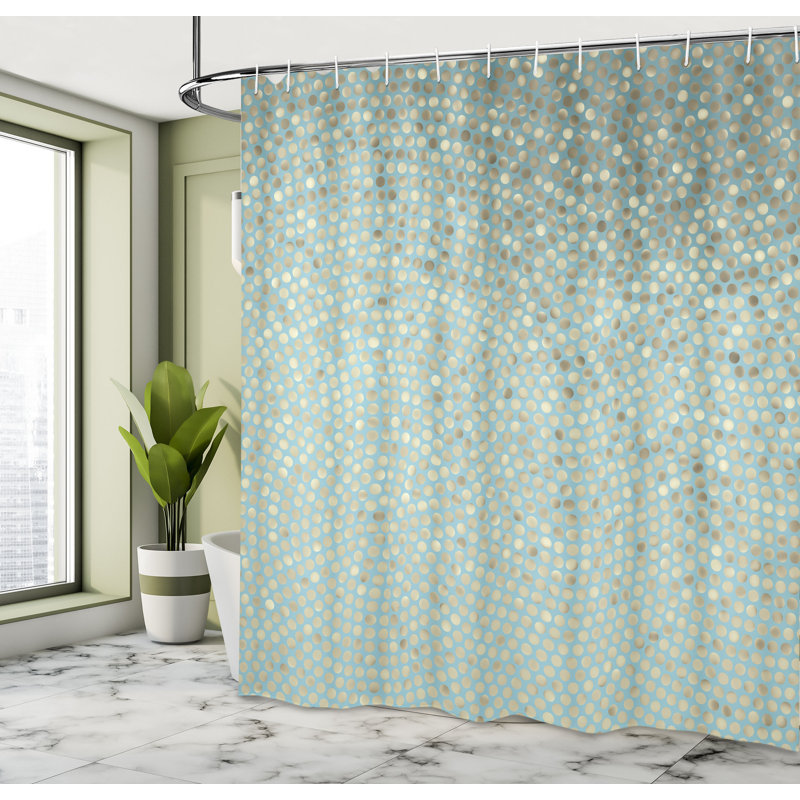 Shower Curtain Set + Hooks, 69"H x 75"W, Almond Green