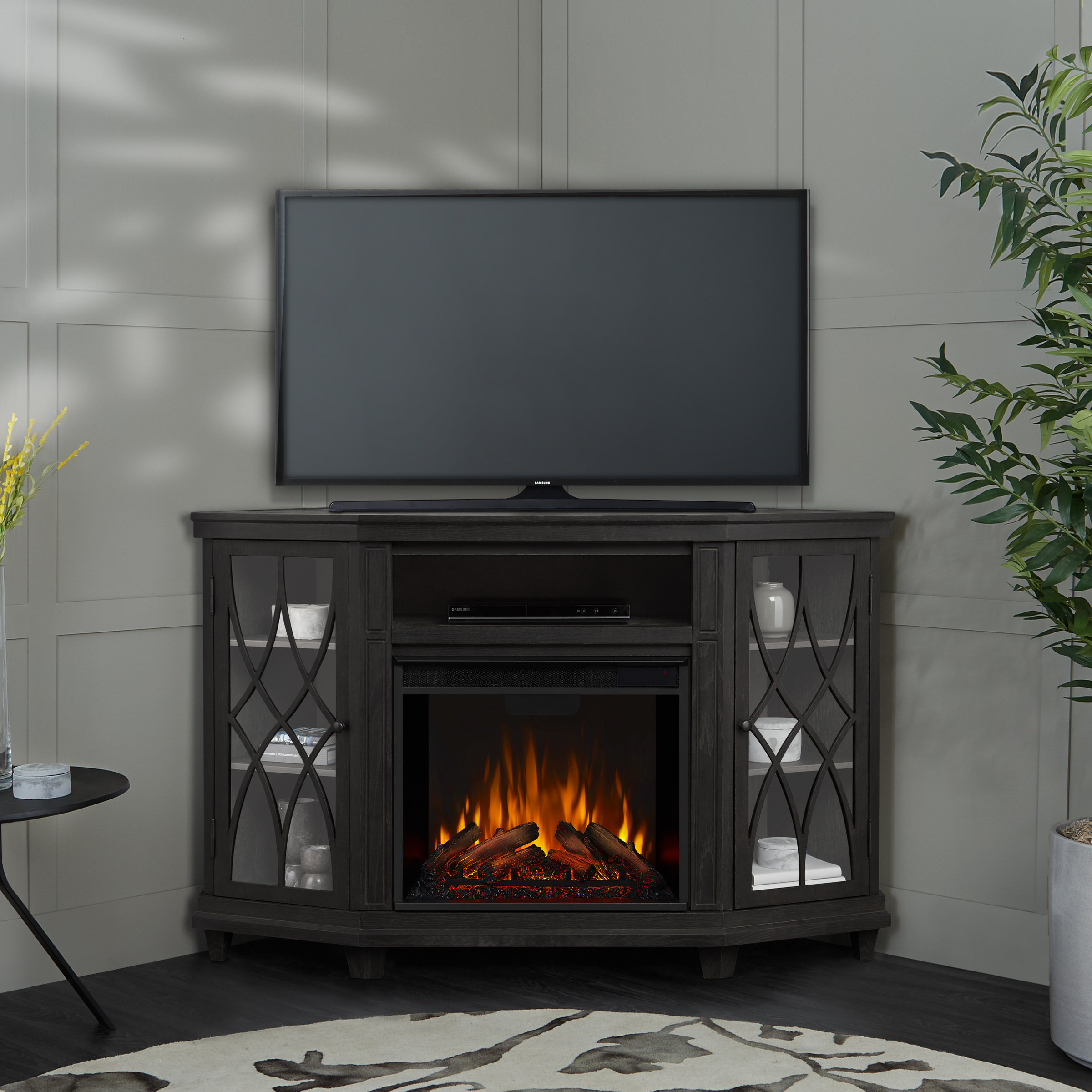 Real Flame 56'' TV Stand with Fireplace & Reviews Wayfair
