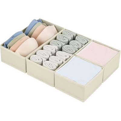 Drawer Organizers And Storage Bins, Set Of 4 Fabric Closet Organizers, Shallow Drawer Dividers For Clothing, Baby Clothes, Socks, Underwear, And Accessories