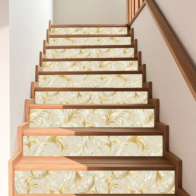 Papier peint adhésif auto-adhésif et amovible, or blanc, blanc, s'épanouir, beige, 17,7 po x 118 po (45 x 300 cm)