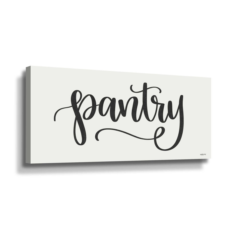 Pantry - Art textuel sur toile tendue, H 12 po x l 24 po x P 2 po