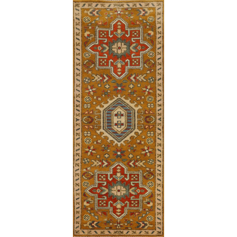 Tapis de style géométrique style Kazak indien 3 x 8