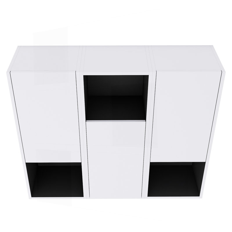12" Bathroom Side Cabinet,3-Soft Close Doors,Float Mounting Design,12*3(KD-Packing), White, 29.5" H x 35.43" W x 9.81" D