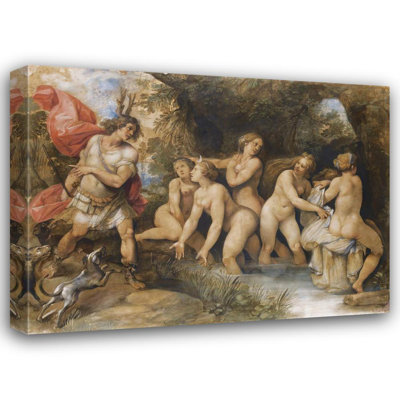«Diana and Actaeon» par Giuseppe Cesari, reproduction d'art sur toile tendue avec châssis
