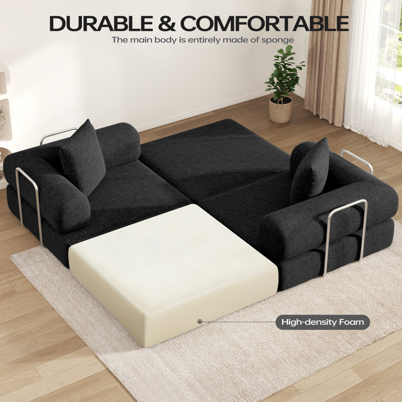 2 Seater Chenille Loveseat, Black