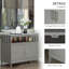 Buffet moderne Carpio avec tablette à 2 niveaux et compartiment ouvert pour le rangement de la cuisine et du café